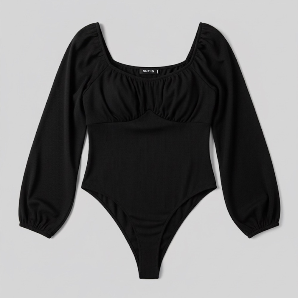 Black  Bodysuit in size XXL with‎ long sleeves by SHEIN